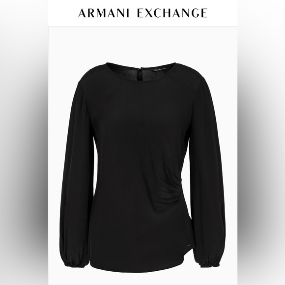 NWT ASYMMETRICAL CREPE BLOUSE WITH FOLDS- Size XL - Picture 1 of 16